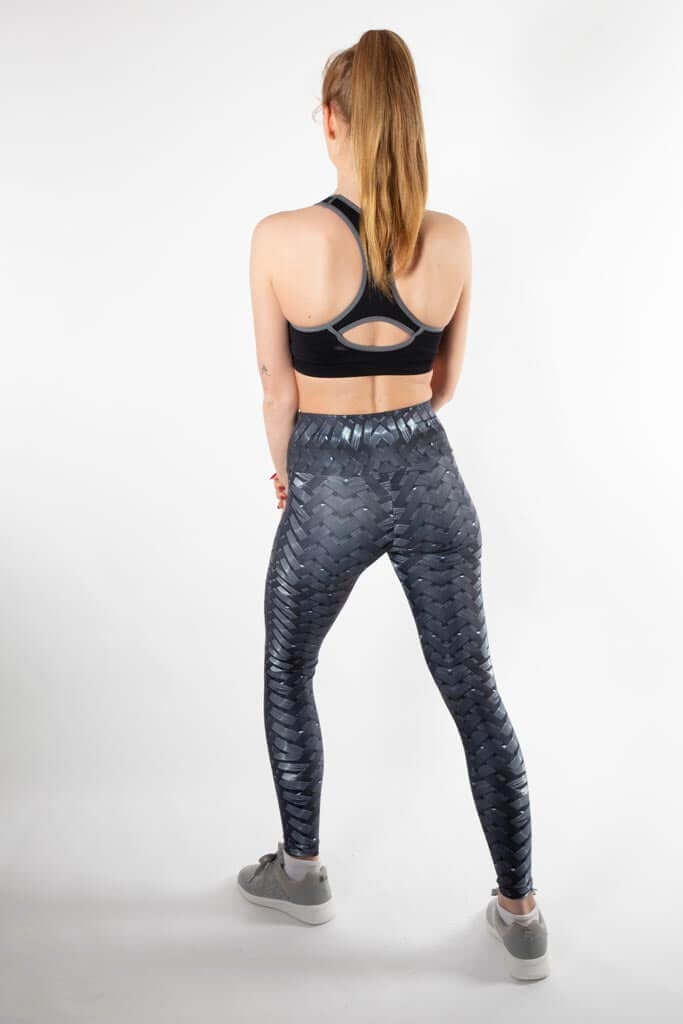 High waist designer iron armor hot sale weave print push up leggings